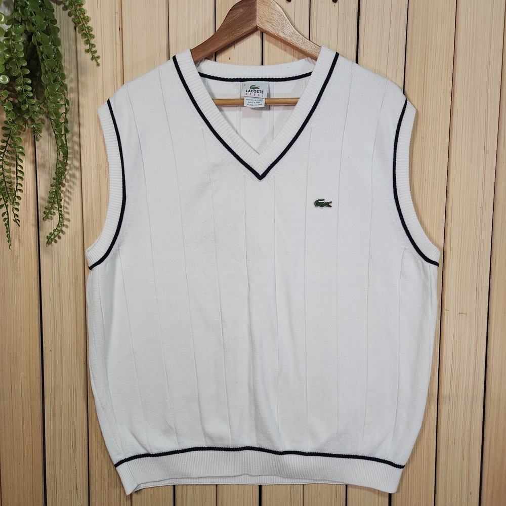 Lacoste White Sleeveless Sweater Vest Size 6